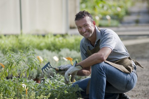 Professional garden clearance in Norwood Green cutting back shrubs and weeds
